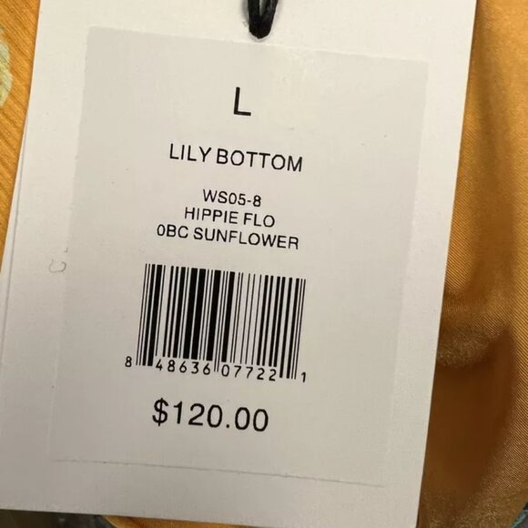 Onia Womens Lilly Swim Bottom Sunflower (Orangish-Yellow Color) Size Large - Picture 3 of 3